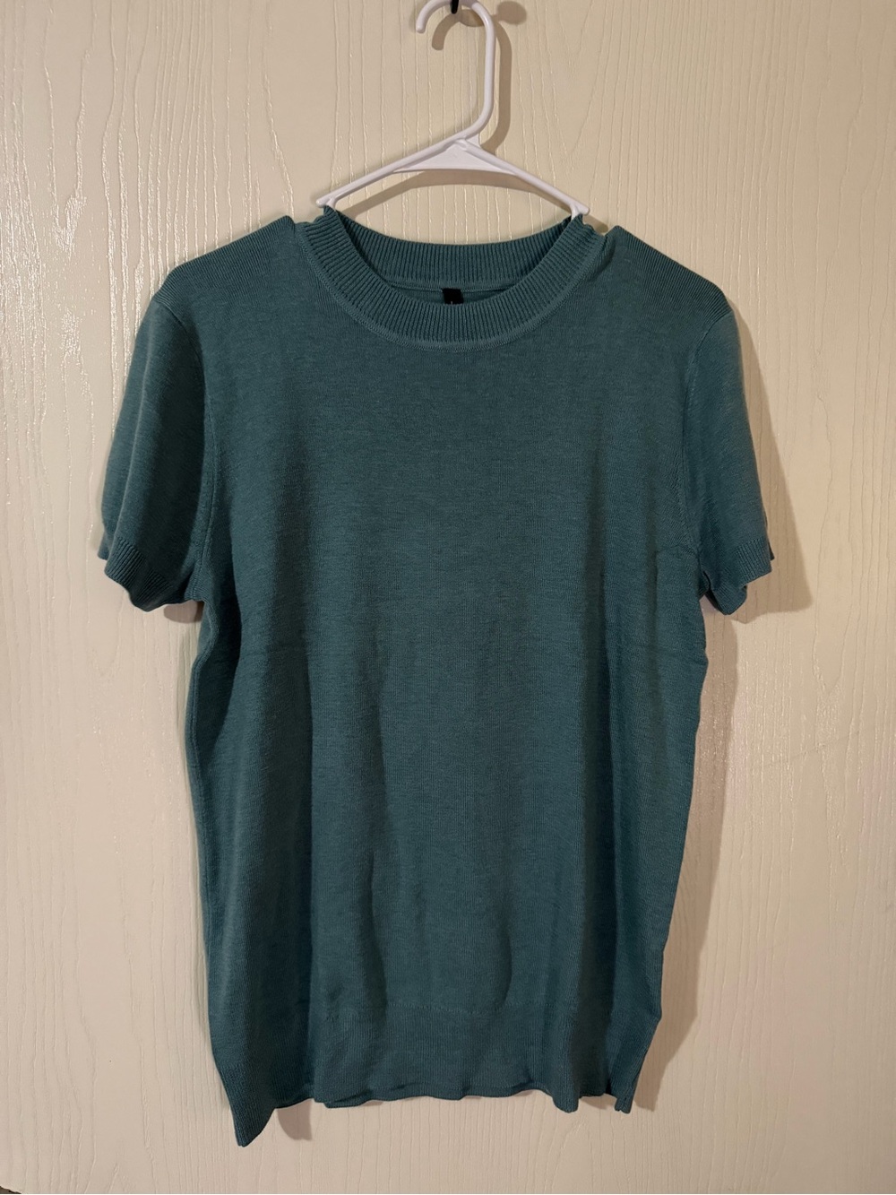 Arach&Cloz Women's Lightweight Wool Blend Short Sleeve Sweater Size Large NWT